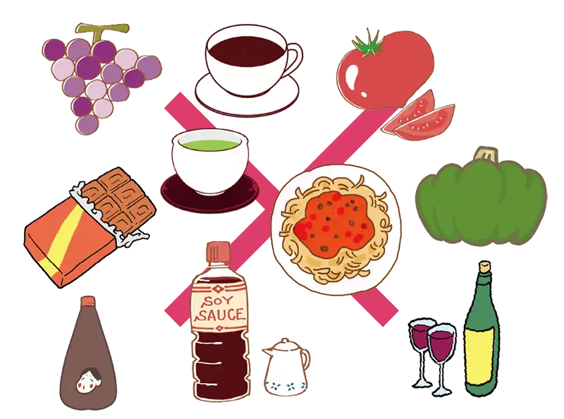 ホワイトニング期間になるべく避けて欲しい食べ物